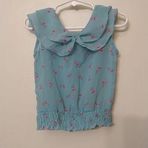 Flamingo print girls top